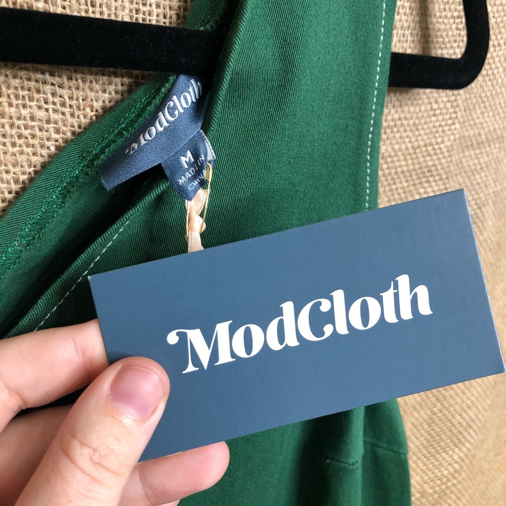 Modcloth One More Thing Jumper Green Dress Retro - Picture 4 of 8